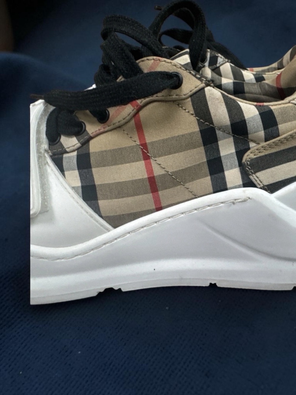 Burberry Vintage Check Strap Sneakers EU 38 Authentic Made in Italy - Picture 6 of 9